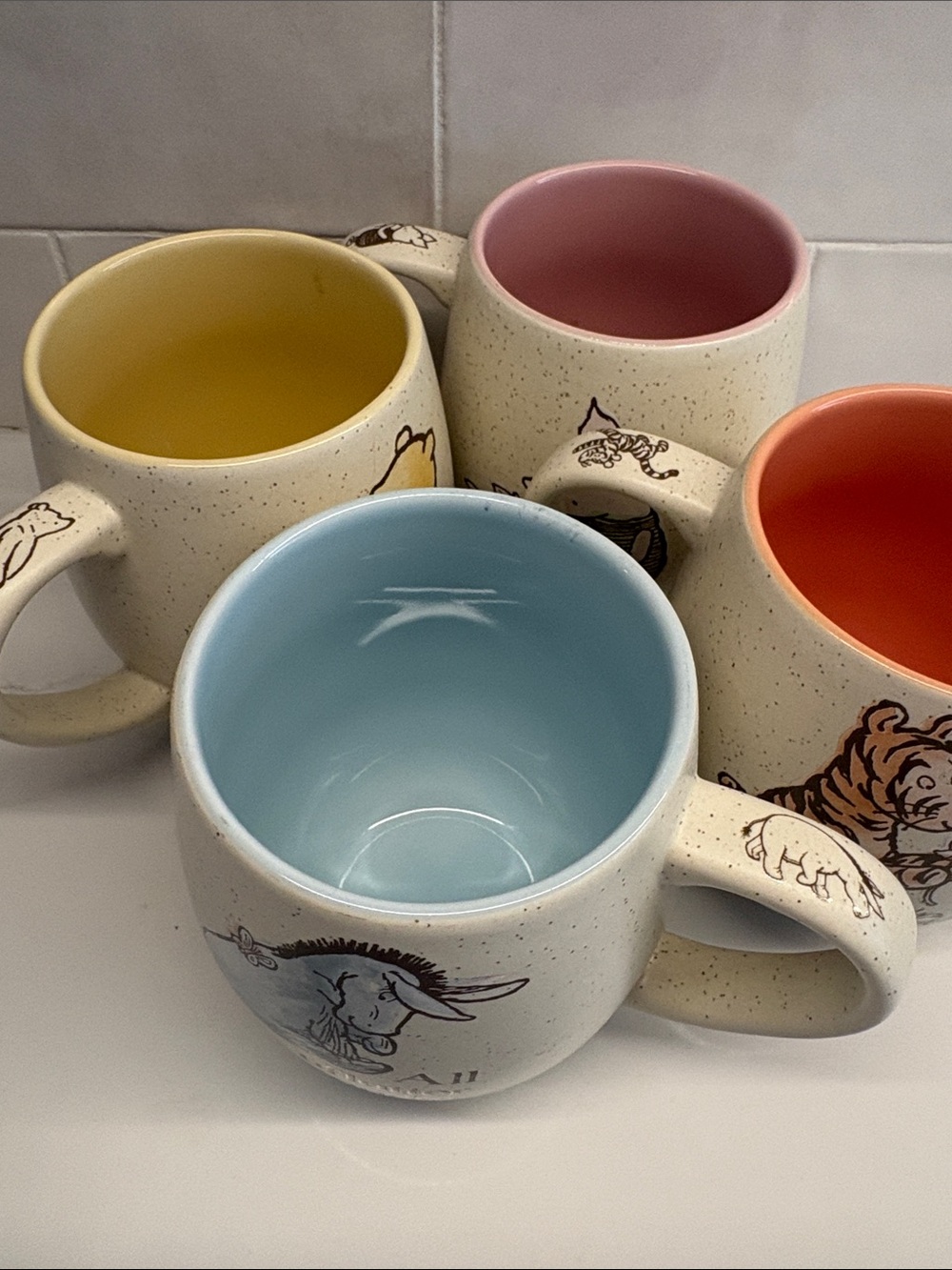 Set of 4 Winnie the Pooh character mugs